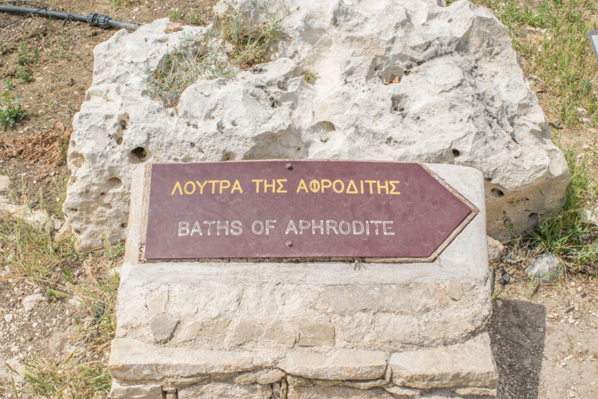 Bad der Aphrodite Zypern Schild